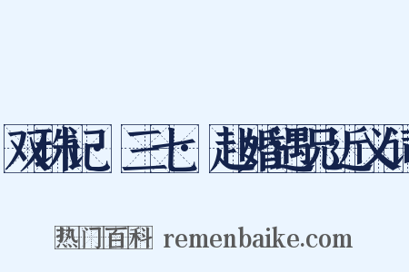 双珠记·三七·赴婚遇兄近义词是什么意思的图片